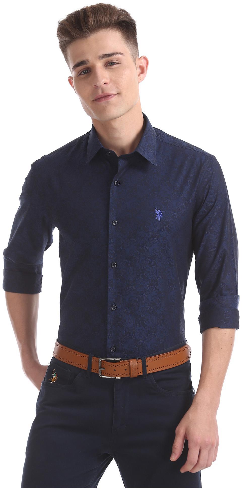 

U S Polo Assn Men Regular fit Formal Shirt - Blue