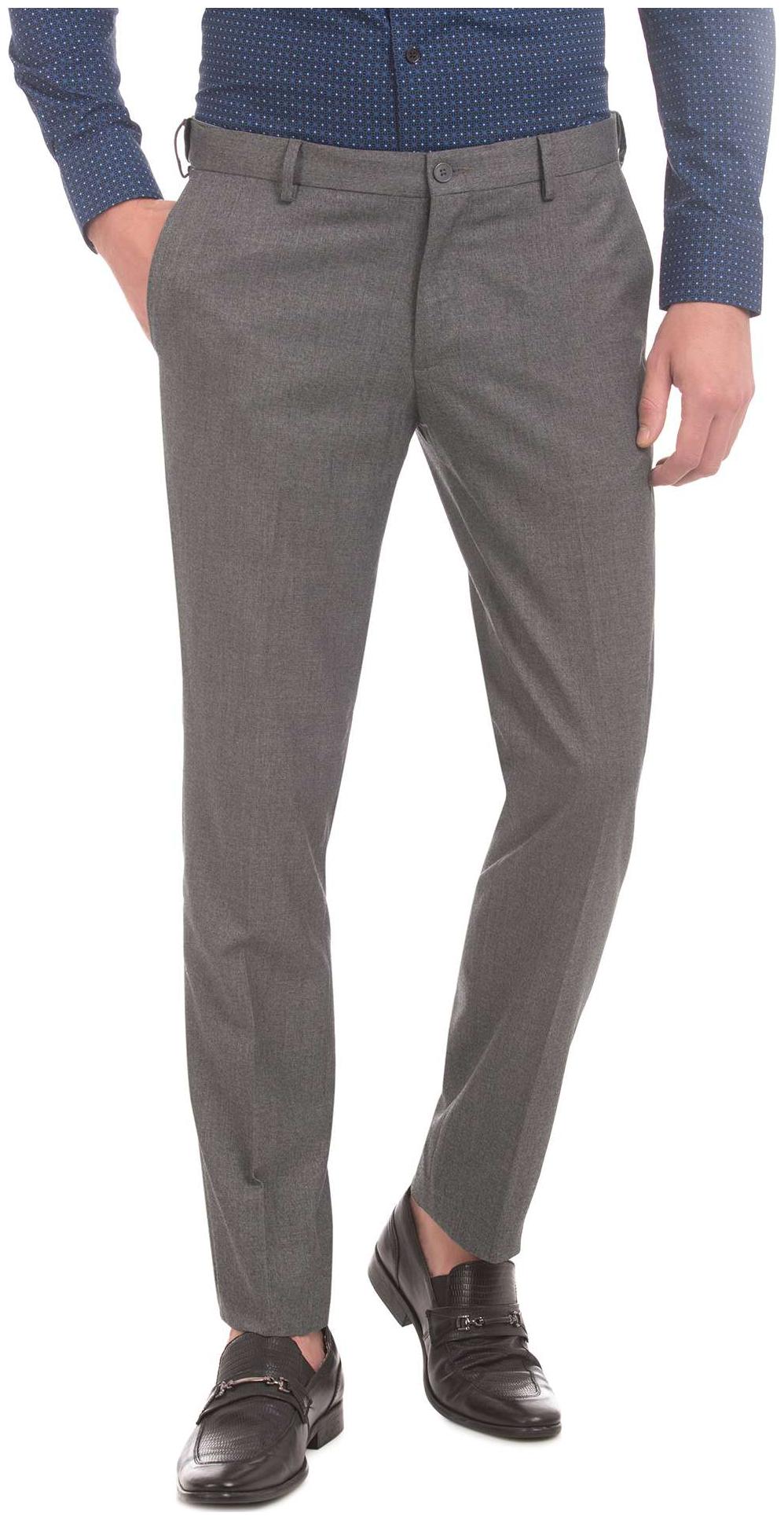 

U S Polo Assn Men Textured Slim Fit Formal Trouser - Grey