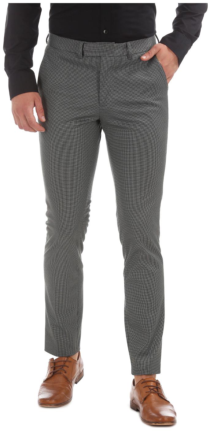 

U S Polo Assn Men Solid Skinny Fit Formal Trouser - Grey