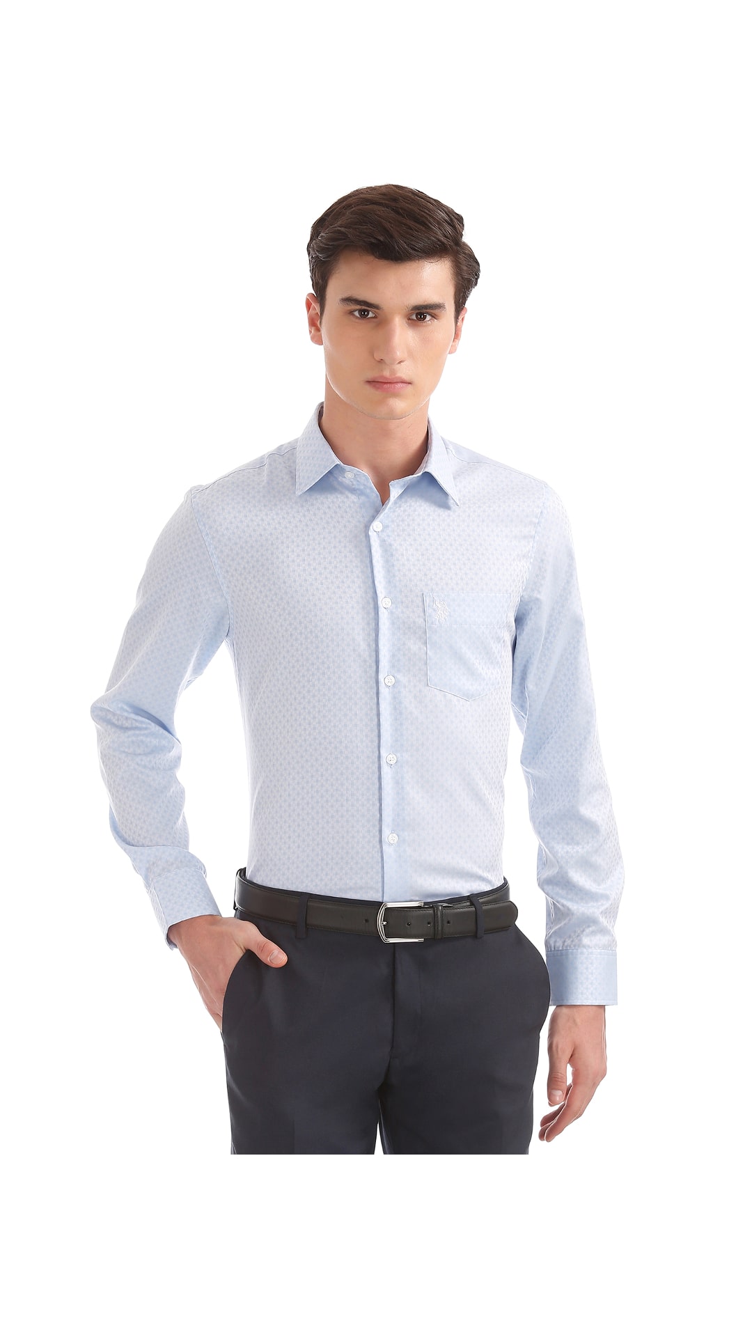 

U S Polo Assn Men Regular fit Formal Shirt - Blue