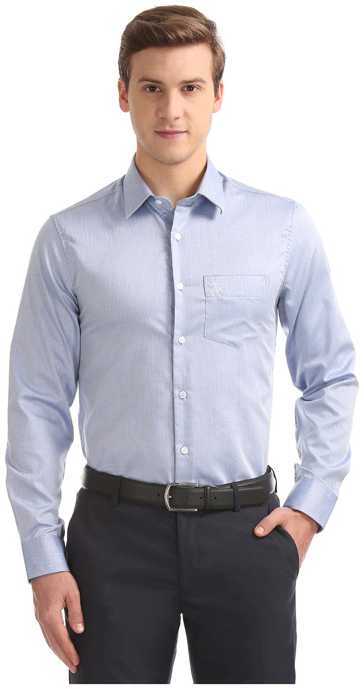 

U S Polo Assn Men Slim fit Formal Shirt - Blue