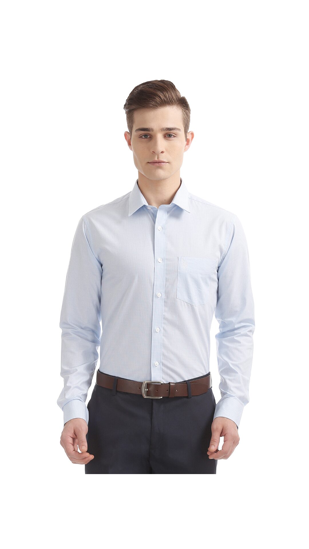 

U S Polo Assn Men Regular fit Formal Shirt - Blue