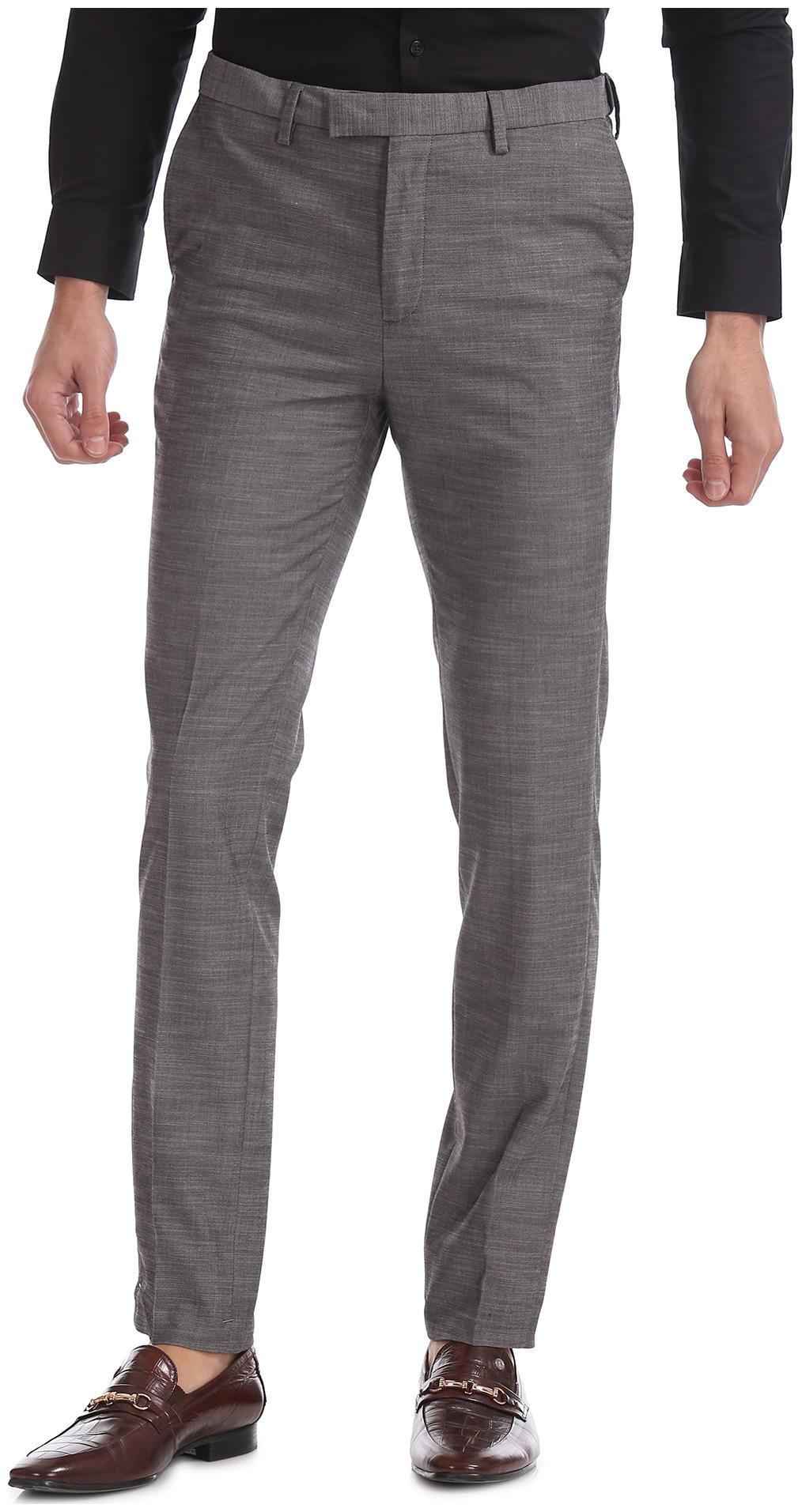 

U S Polo Assn Men Solid Slim Fit Formal Trouser - Grey
