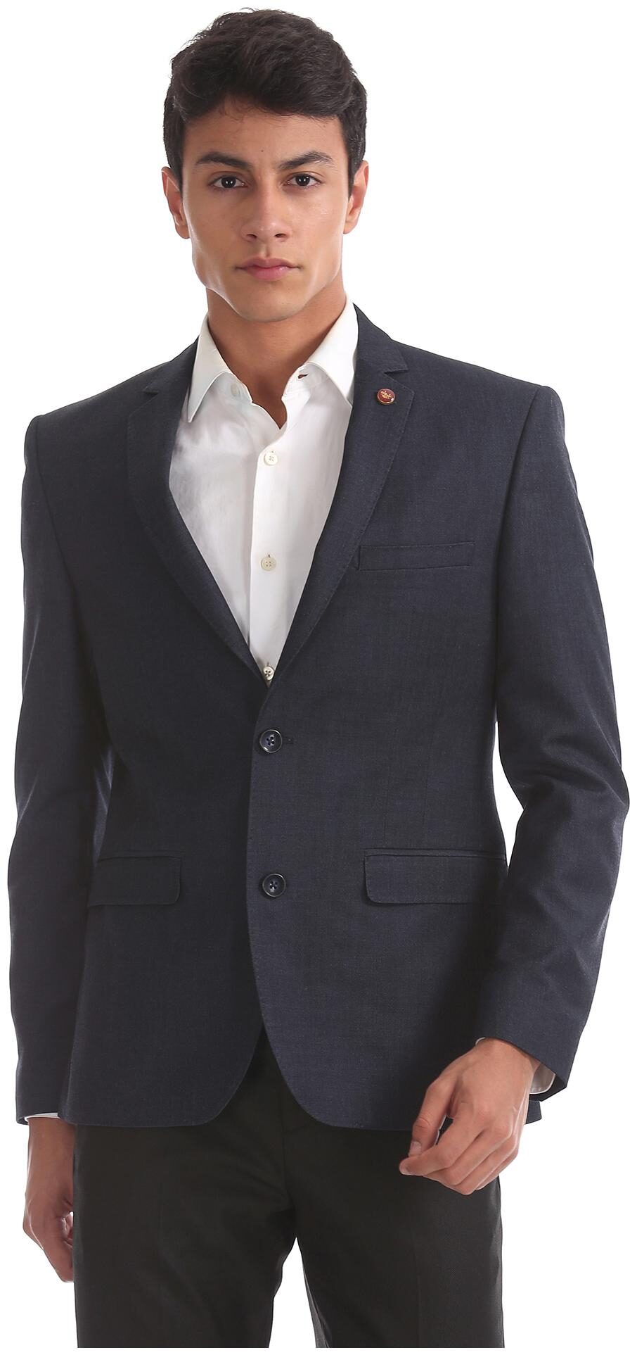

U S Polo Assn Men Blue Solid Slim fit Single Breasted Blazer