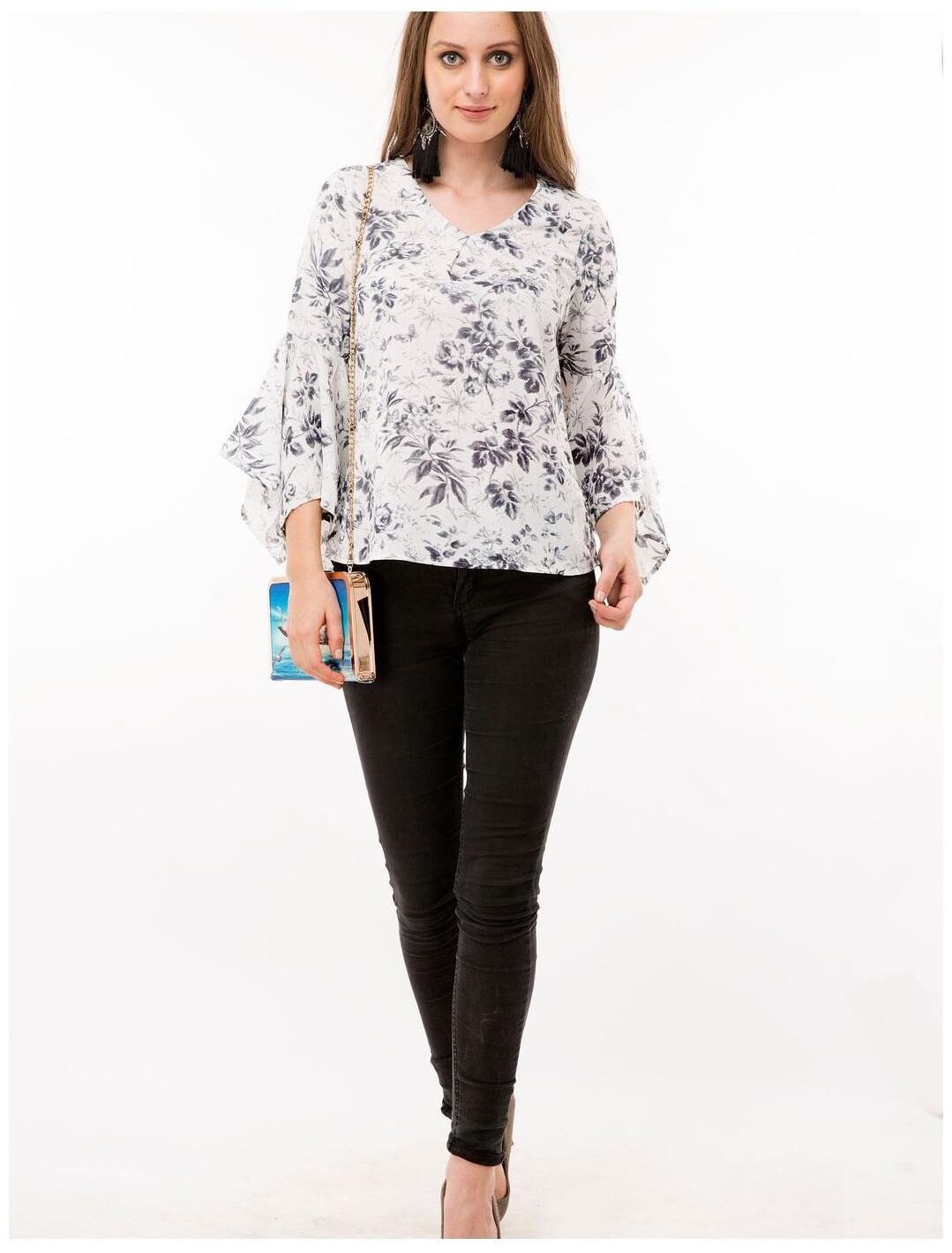 

Cattleya Women Geometric Regular top - White