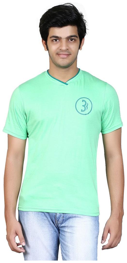 

BONBINO Men Green Regular fit Cotton V neck T-Shirt - Pack Of 1