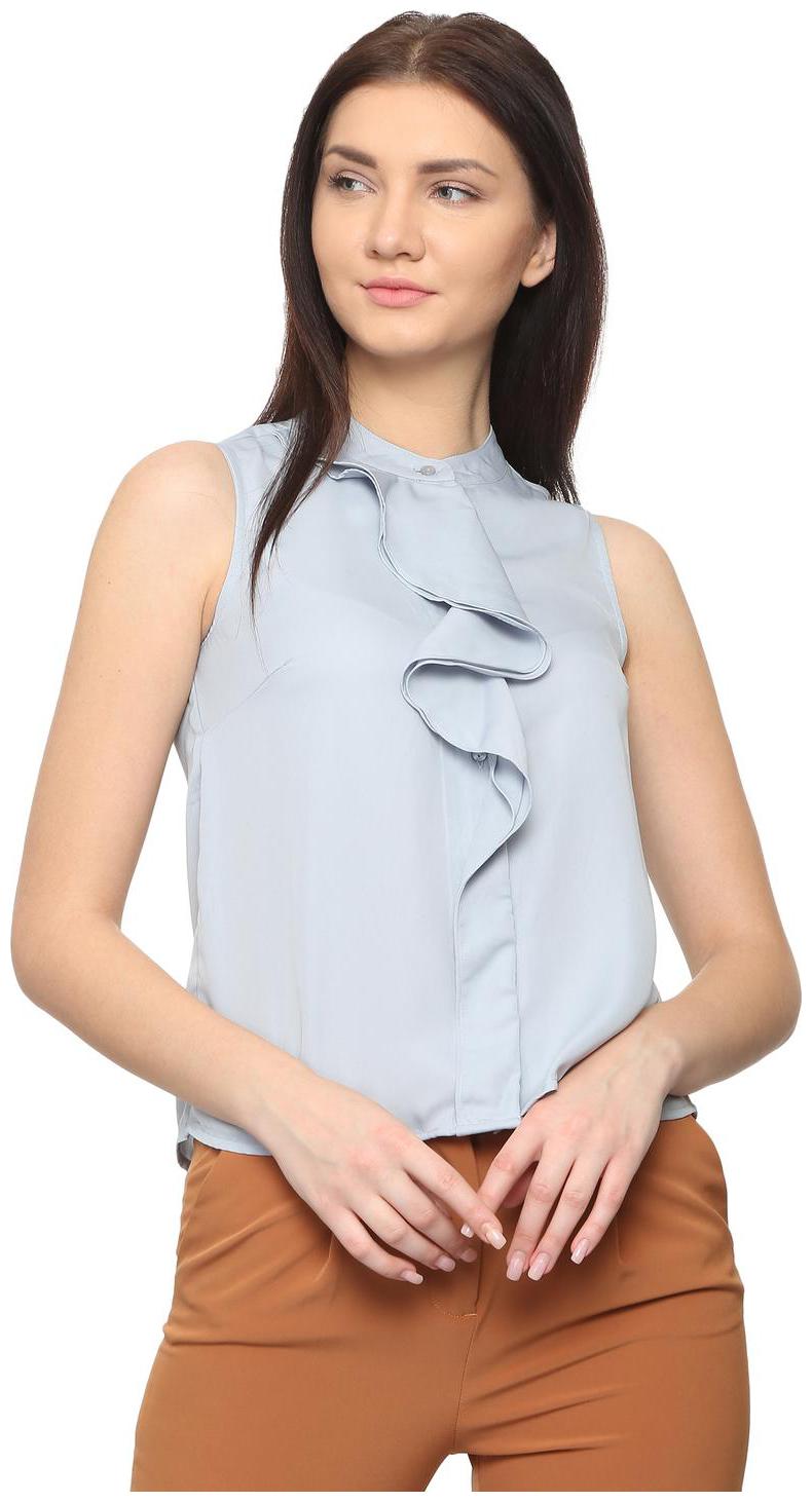 

Van Heusen Women Solid Regular top - Blue