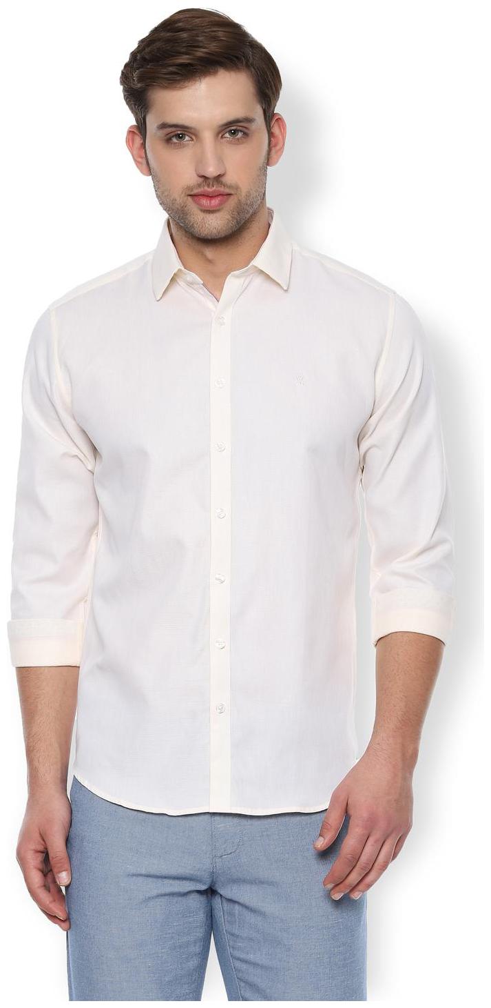 

Van Heusen Men Beige Weaved Slim Fit Casual Shirt