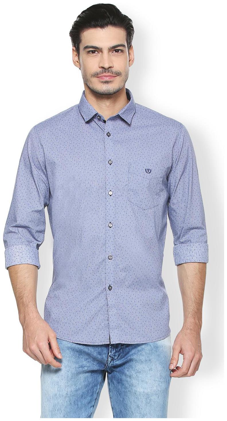

Van Heusen Men Blue Printed Slim Fit Casual Shirt
