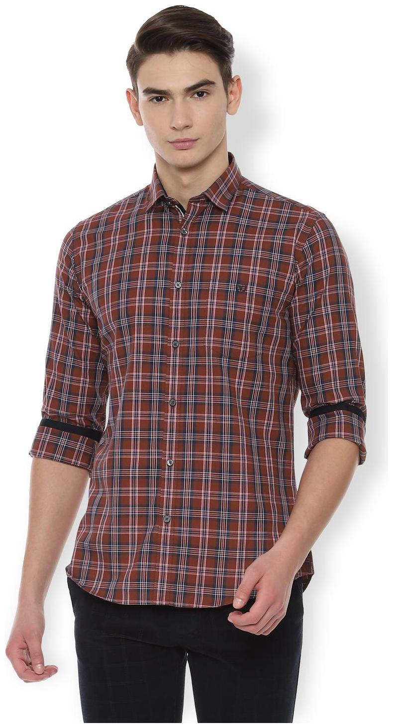 

Van Heusen Men Brown Checked Slim Fit Casual Shirt