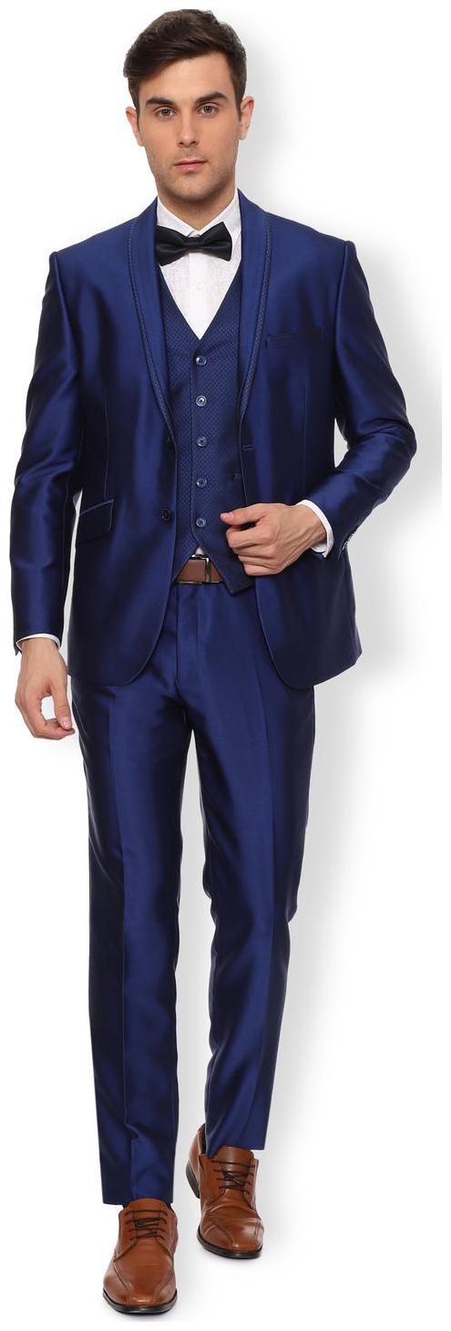 

Van Heusen Blended Textured Men Suits - Blue