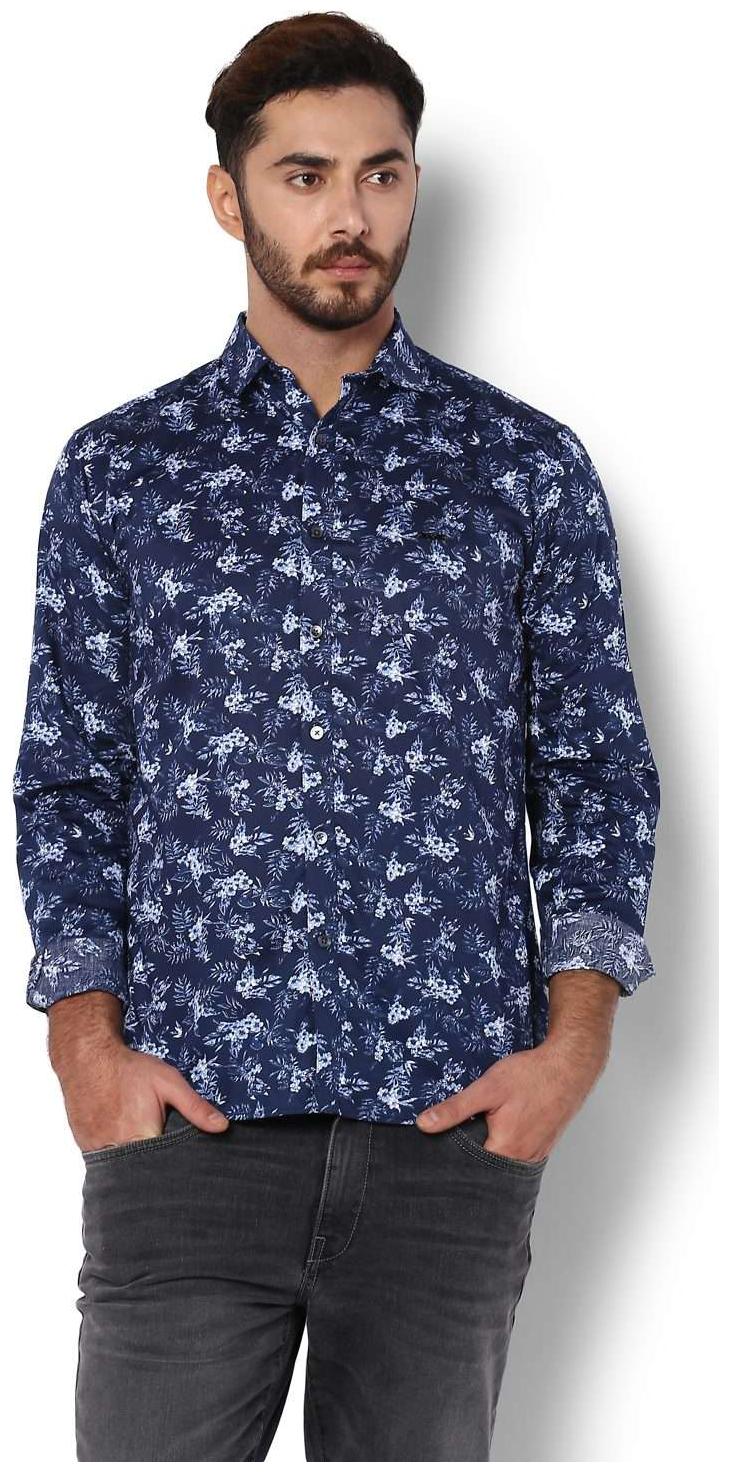 

Van Heusen Men Blue Printed Slim Fit Casual Shirt
