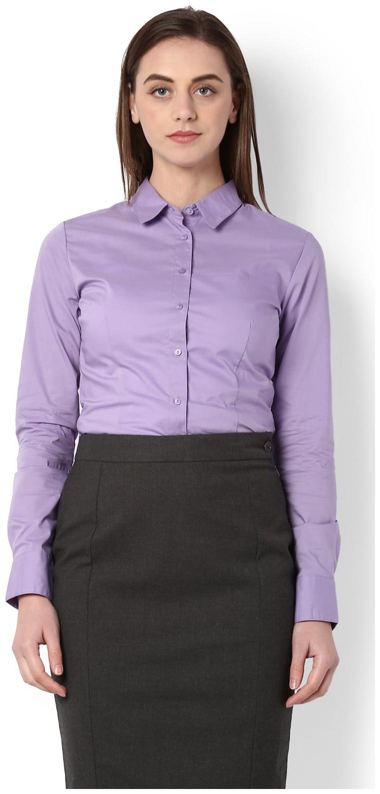

Van Heusen Women Purple Solid Regular Fit Shirt