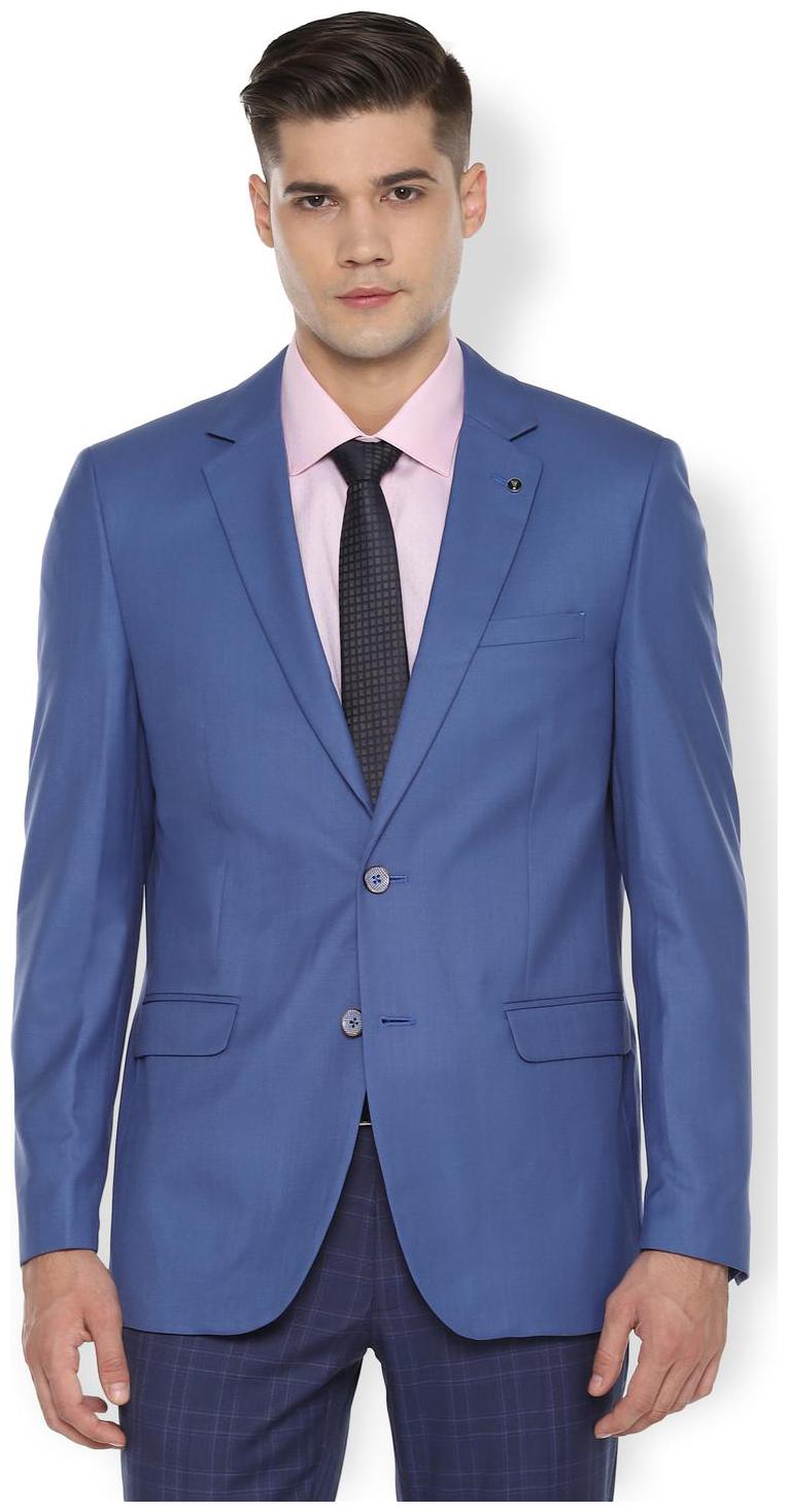 

Van Heusen Men Blue Solid Slim fit Single Breasted Blazer