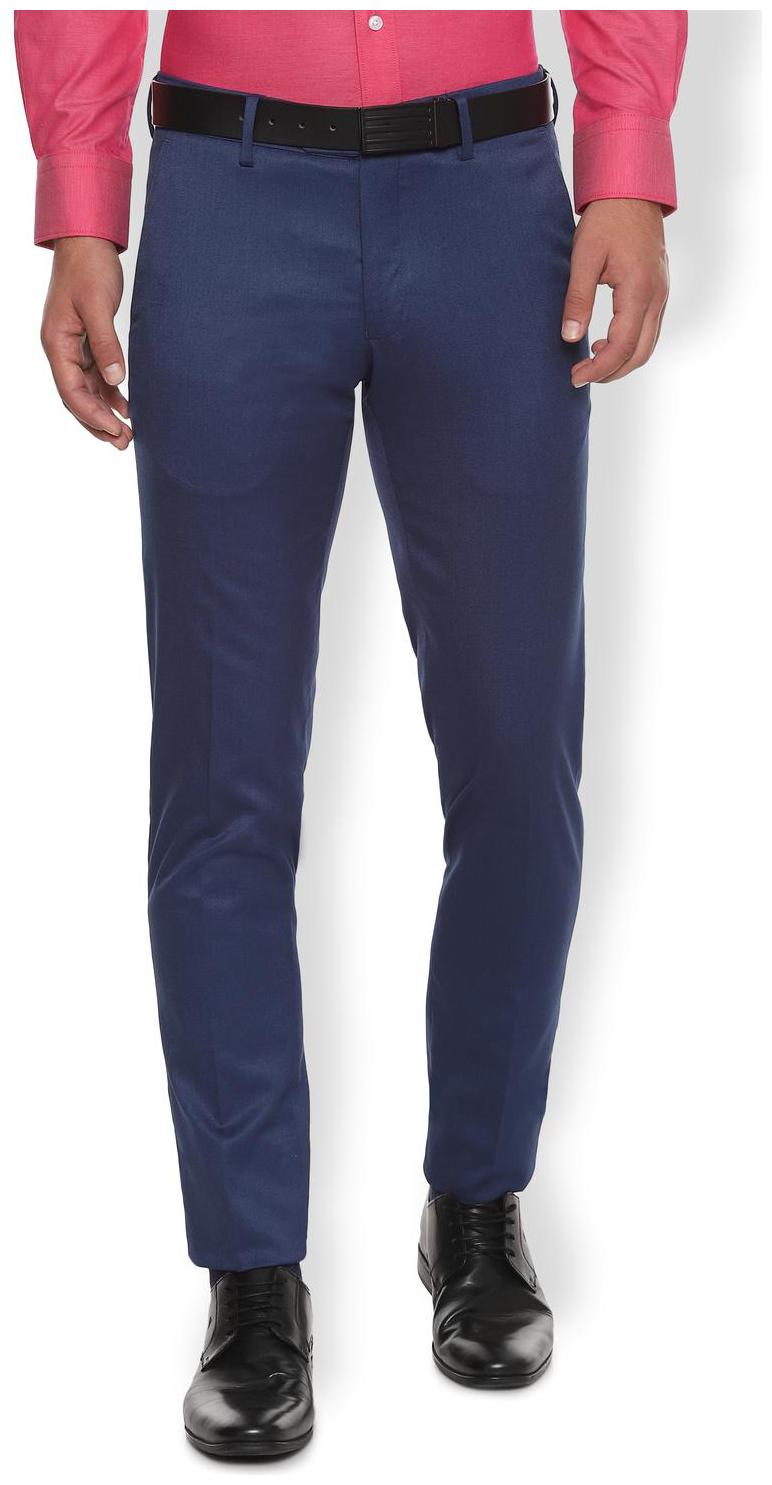 

Van Heusen Men Solid Slim Fit Formal Trouser - Blue