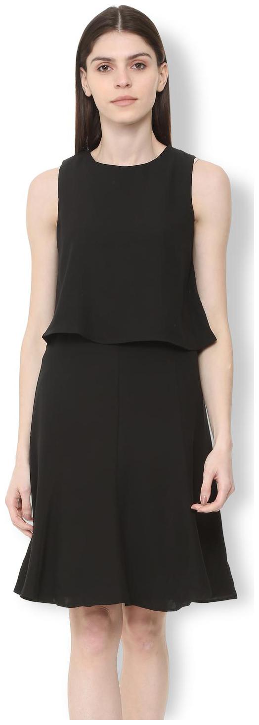 

Van Heusen Black Solid A-line dress