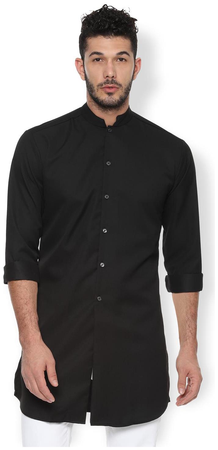

Van Heusen Men Black Solid Slim Fit Casual Shirt