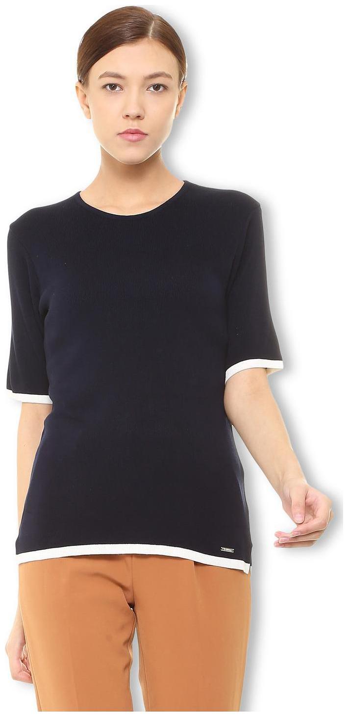 

Van Heusen Women Solid A-line top - Blue