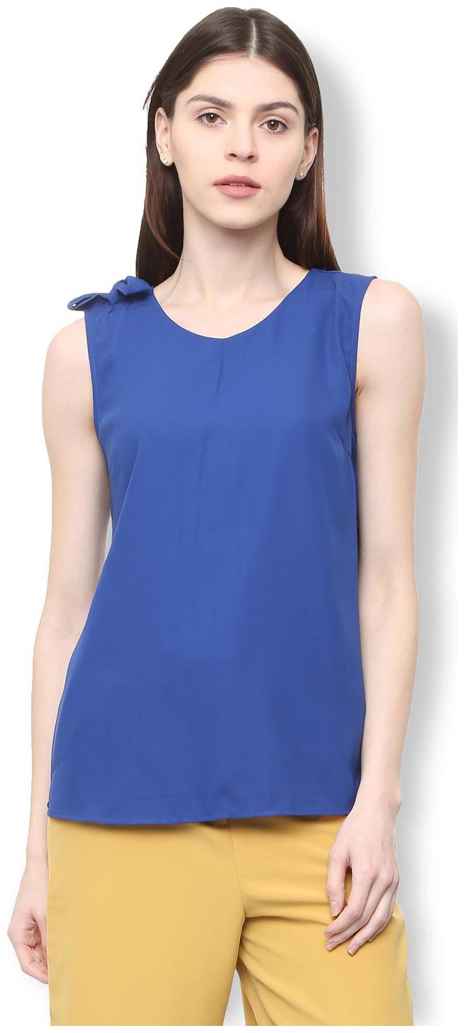 

Van Heusen Women Blue Regular fit Round neck Polyester T shirt
