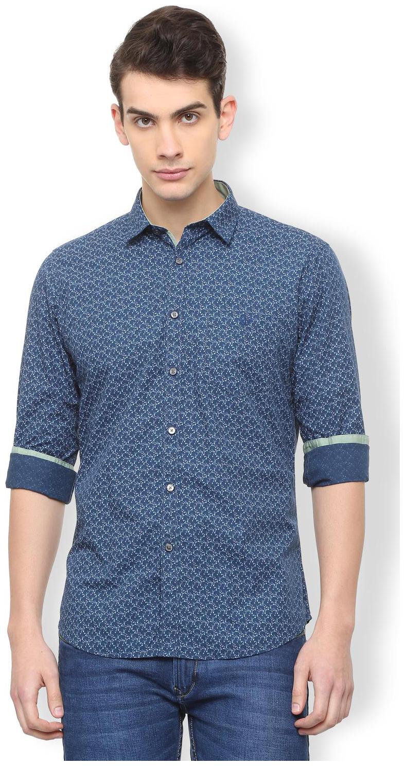

Van Heusen Men Blue Printed Slim Fit Casual Shirt