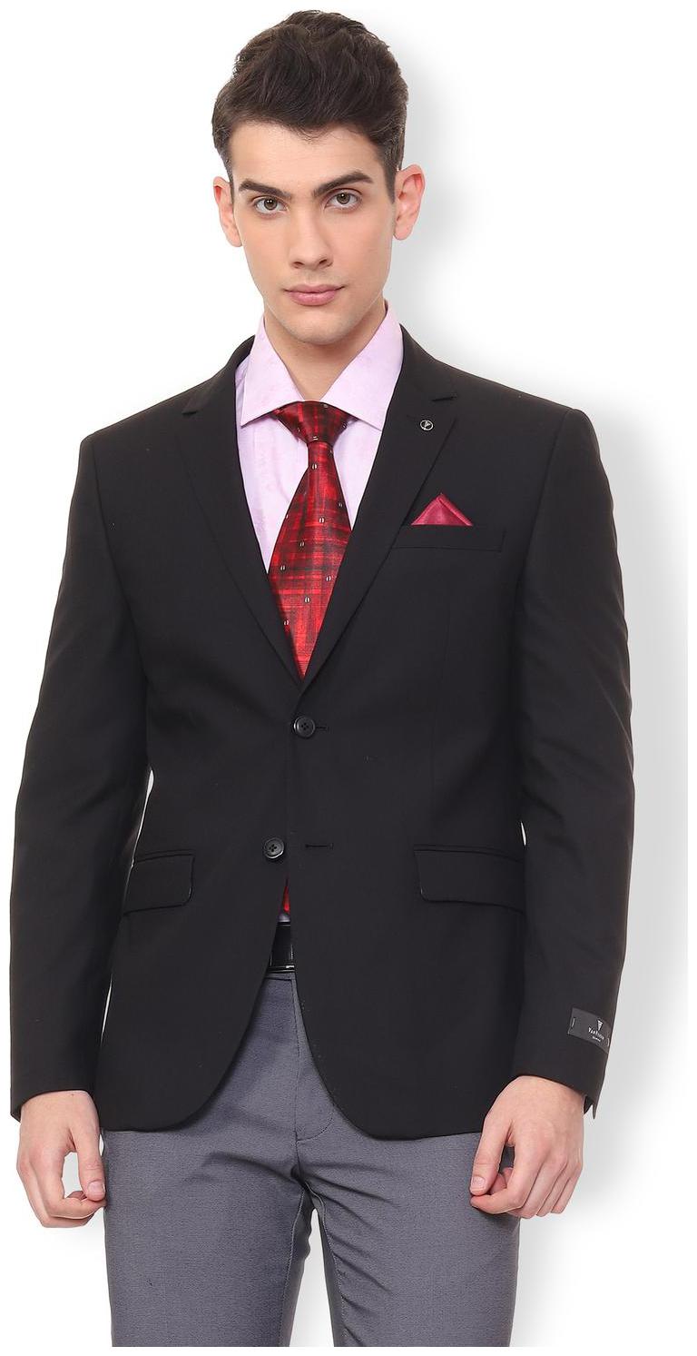 

Van Heusen Men Black Solid Slim fit Single Breasted Blazer