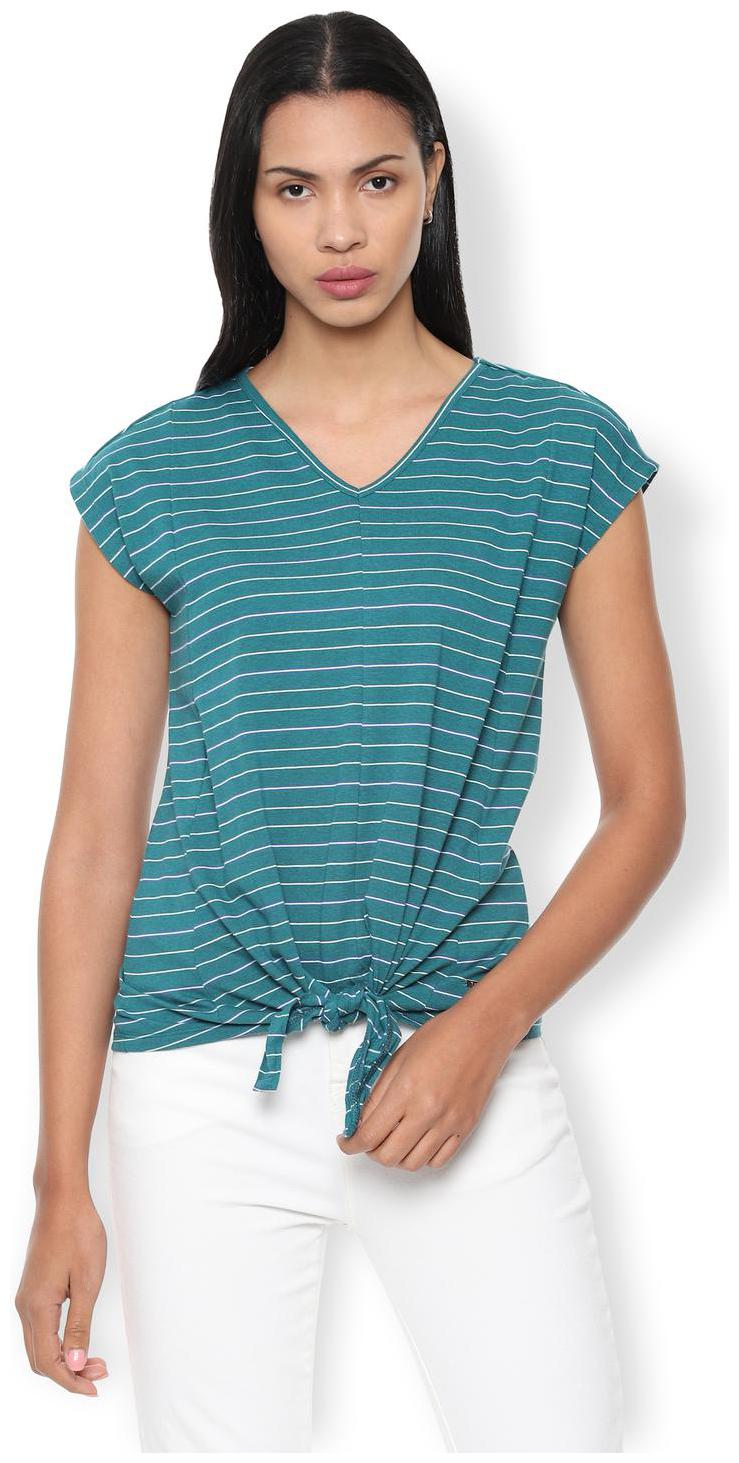 

Van Heusen Women Striped Regular top - Green