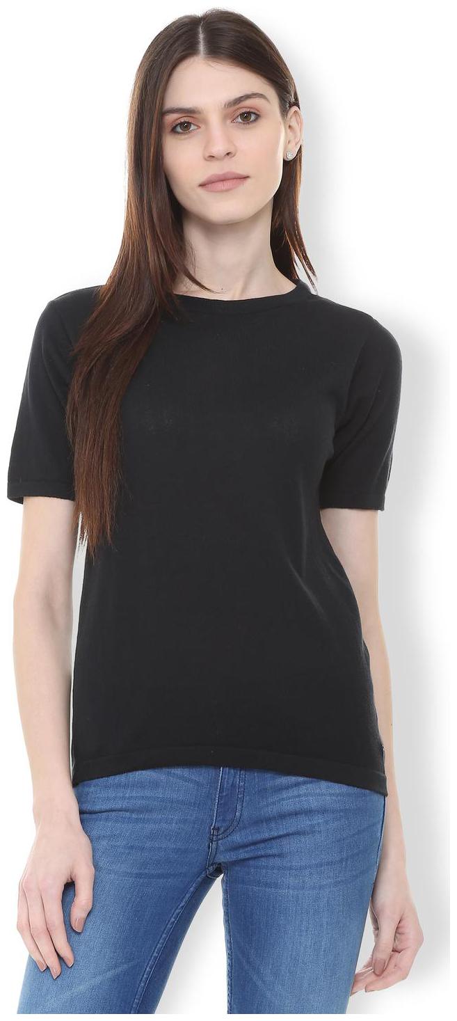 

Van Heusen Women Solid Regular top - Black
