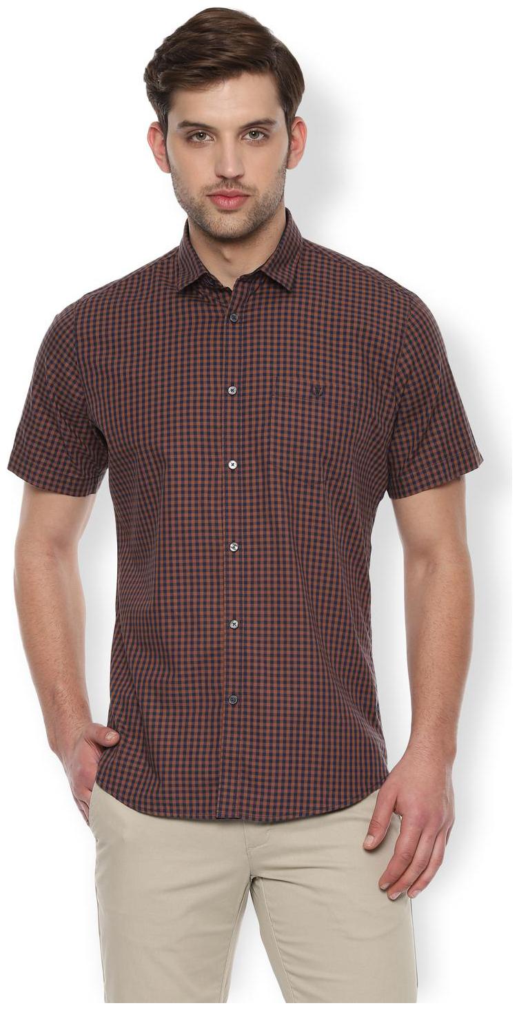 

Van Heusen Men Brown Checked Slim Fit Casual Shirt