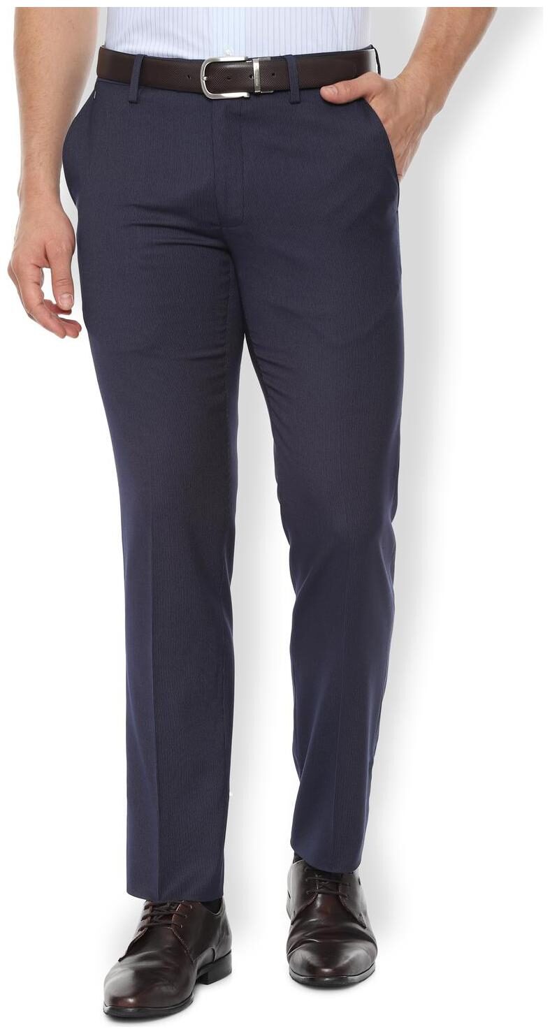

Van Heusen Men Striped Slim Fit Formal Trouser - Blue