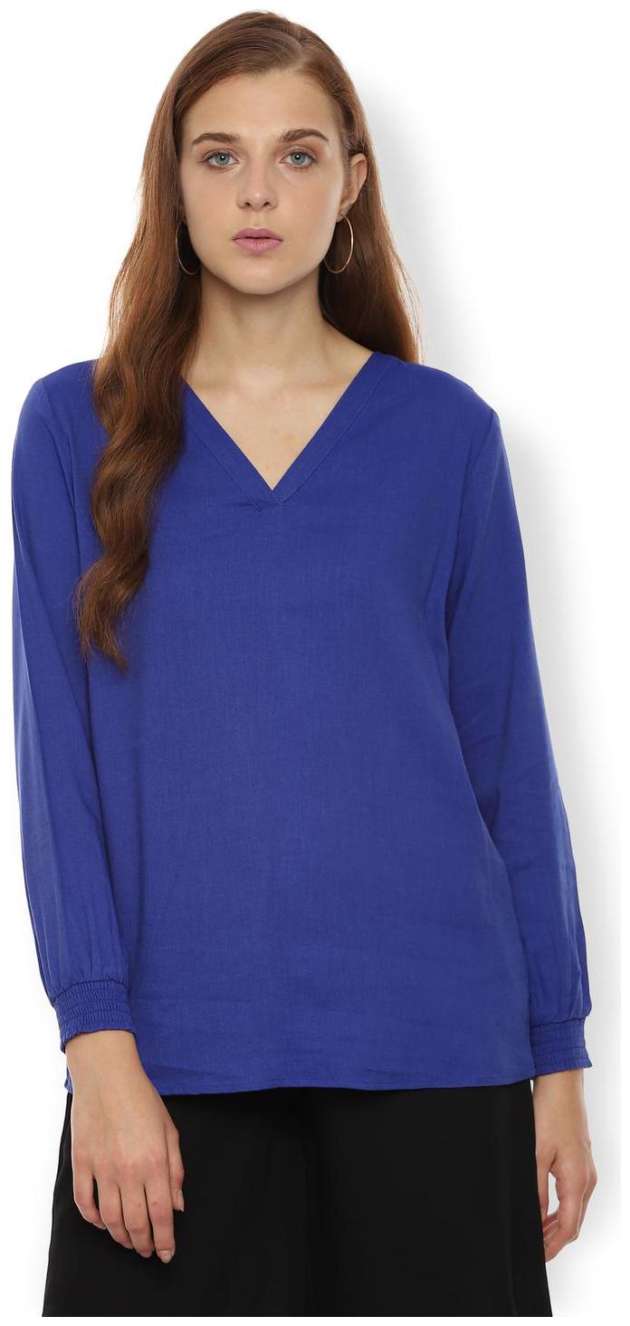 

Van Heusen Women Solid Regular top - Blue