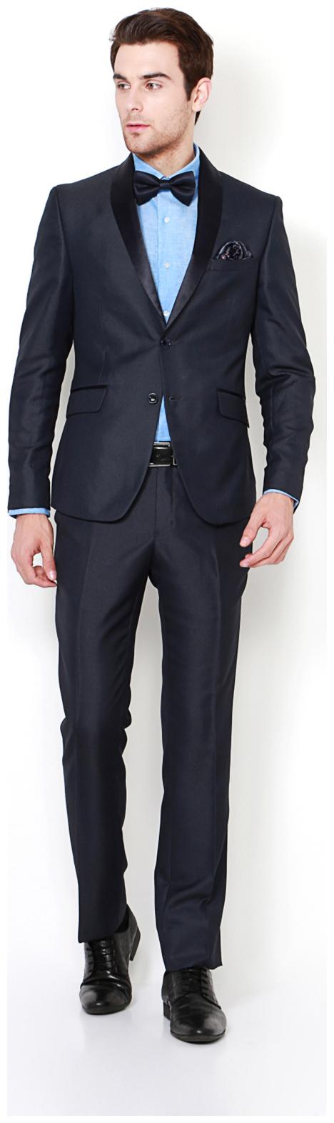 

Van Heusen Blended Super Slim Blue Two Piece Suit
