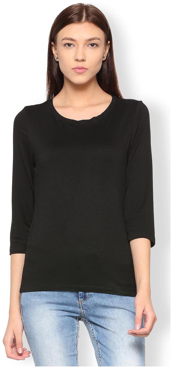 

Van Heusen Women Solid Regular top - Black