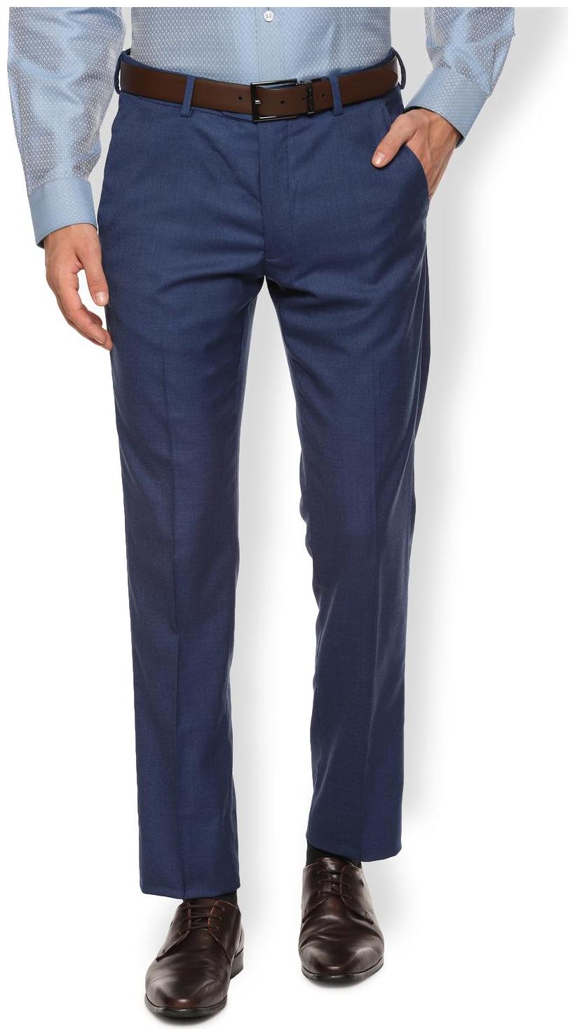 

Van Heusen Men Textured Slim Fit Formal Trouser - Blue