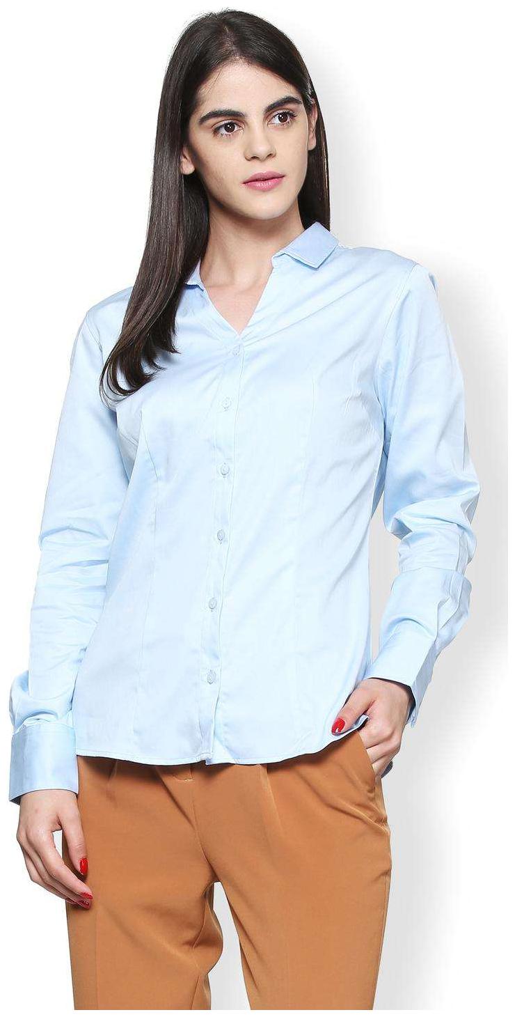 

Van Heusen Women Blue Printed Regular Fit Shirt