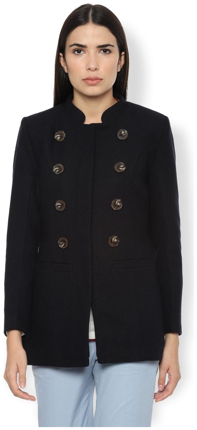 

Van Heusen Women Self Design Regular Jacket - Navy