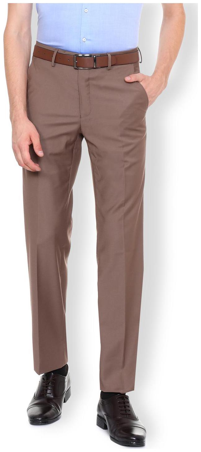 

Van Heusen Men Solid Regular Fit Formal Trouser - Brown