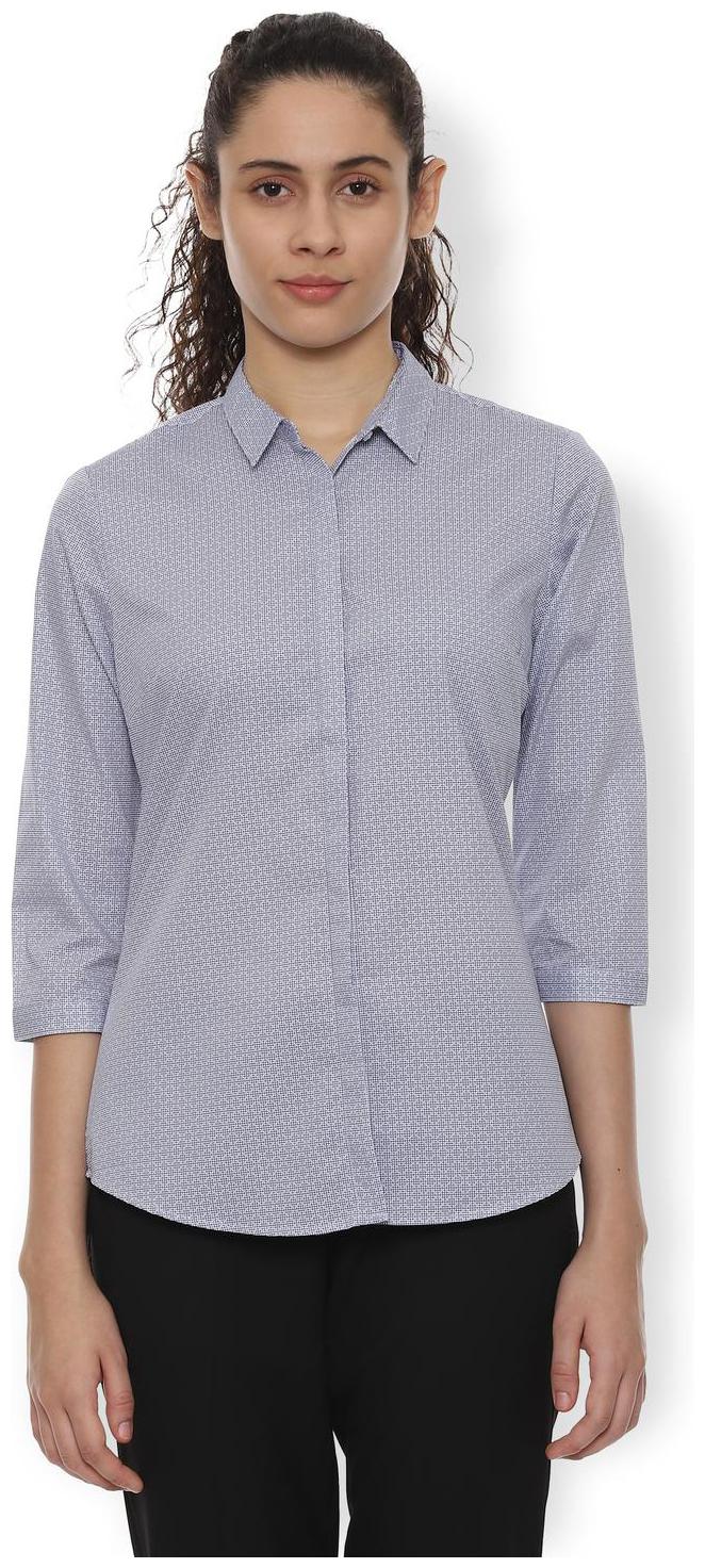 

Van Heusen Women Blue Printed Regular Fit Shirt