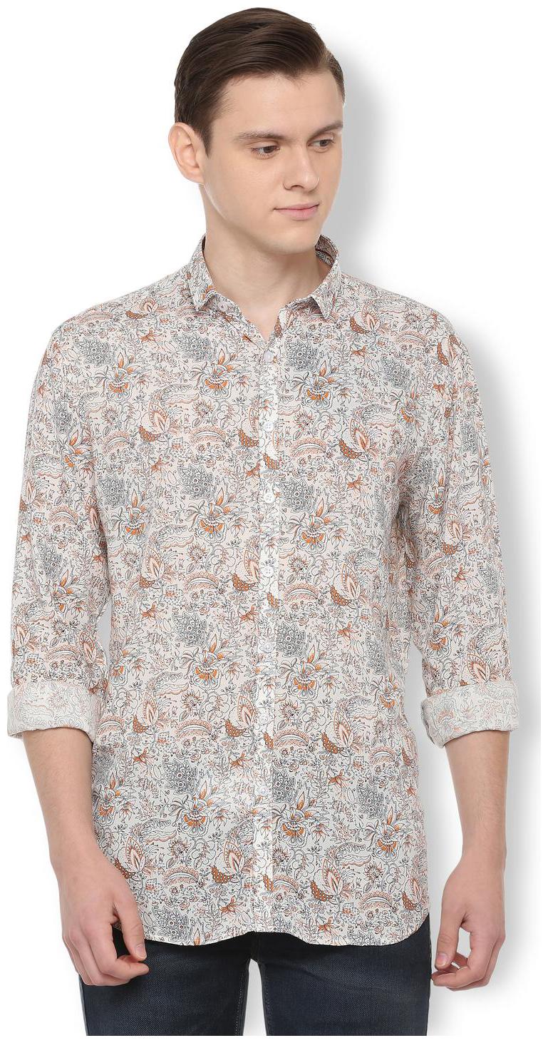 

Van Heusen Men Beige Printed Slim Fit Casual Shirt