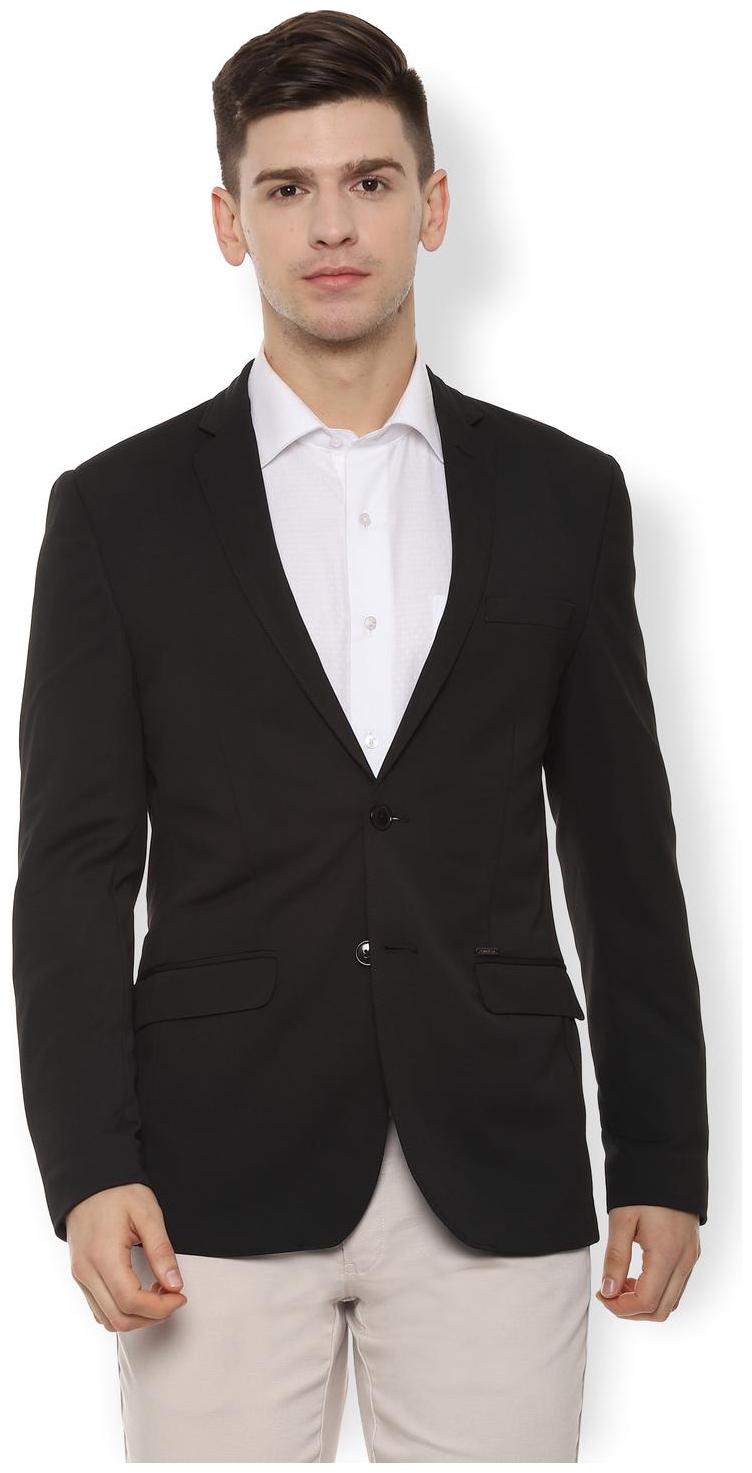 

Van Heusen Men Black Solid Slim fit Single Breasted Blazer