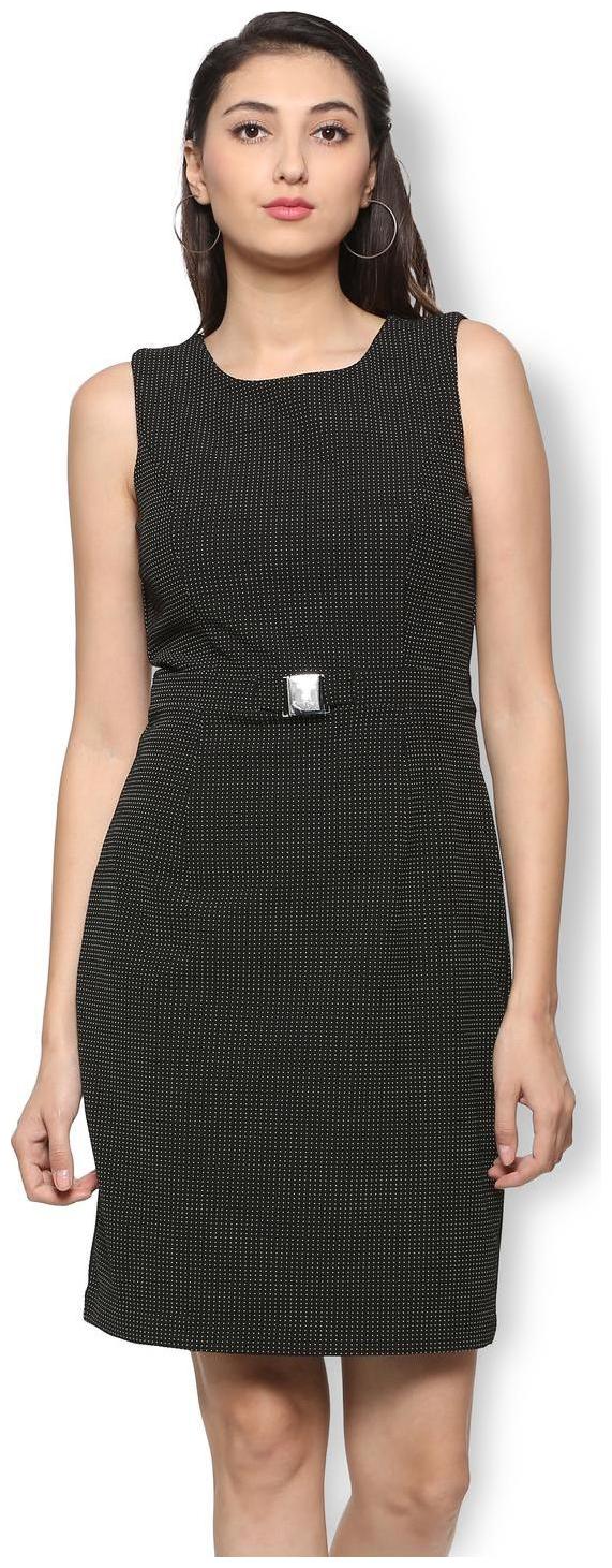 

Van Heusen Black Self design A-line dress