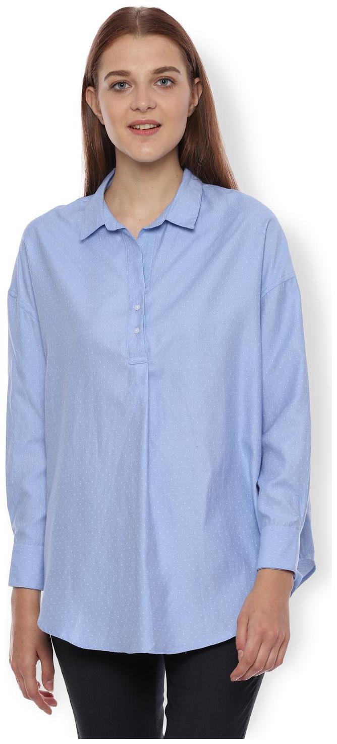 

Van Heusen Women Printed Regular top - Blue
