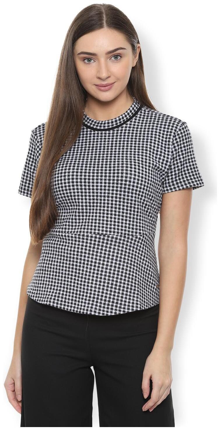 

Van Heusen Women Checked Regular tunic - Black