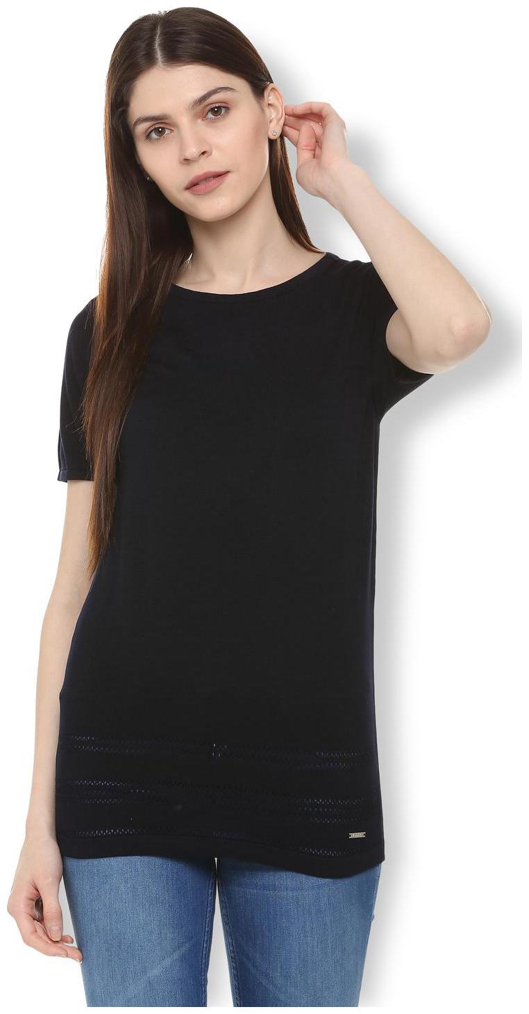 

Van Heusen Women Solid Regular top - Black