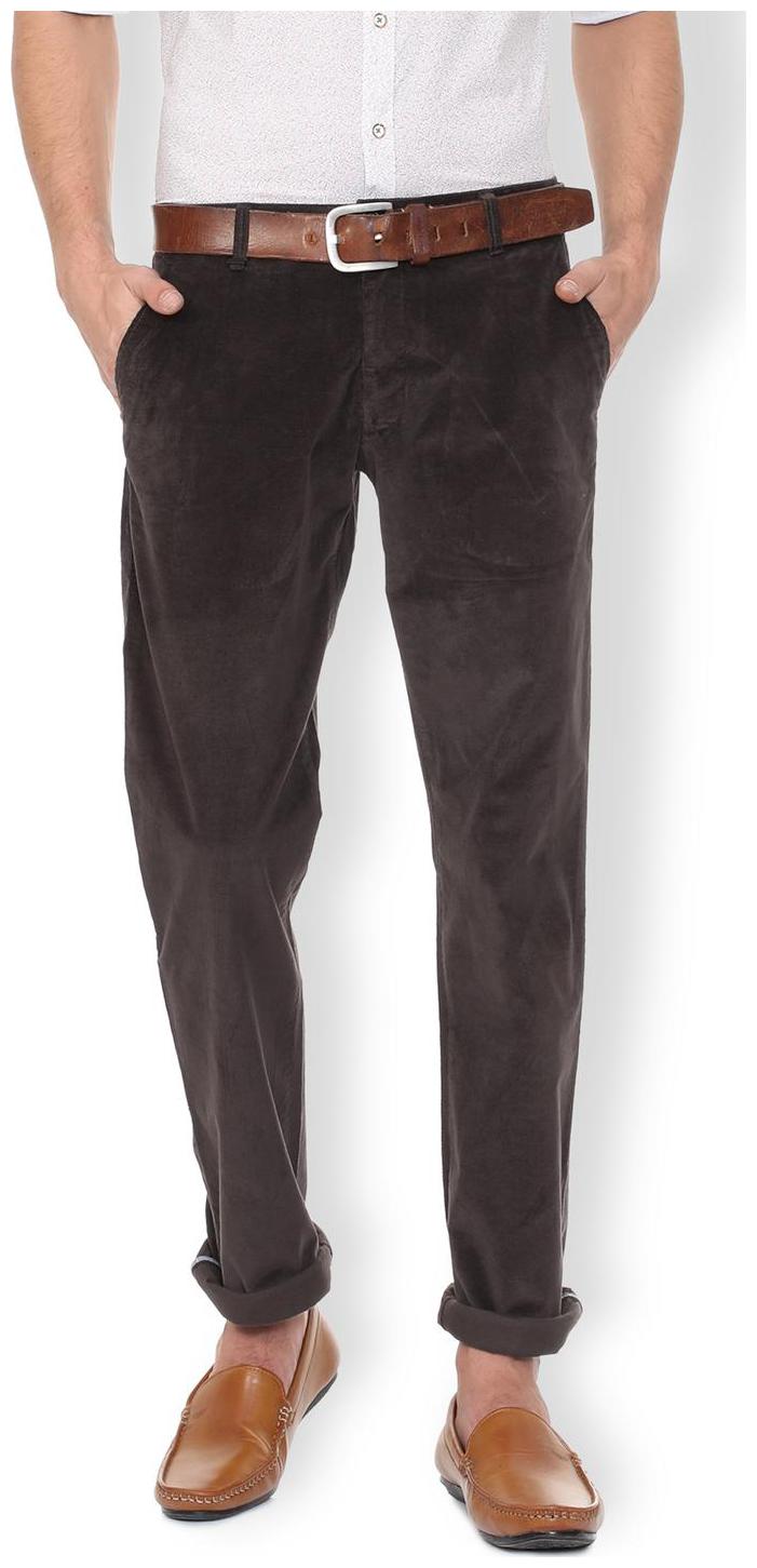 

Van Heusen Men Brown Solid Regular fit Regular trousers