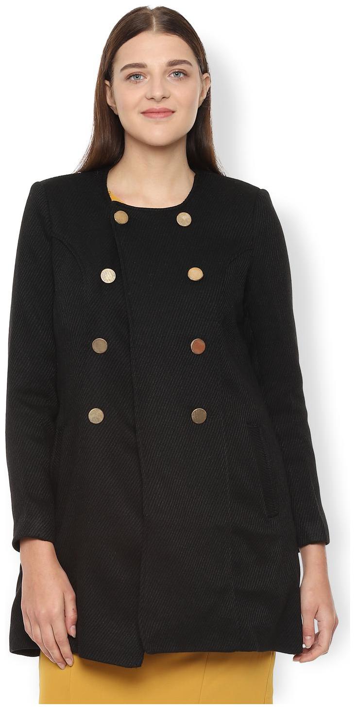 

Van Heusen Women Self Design Regular Jacket - Black