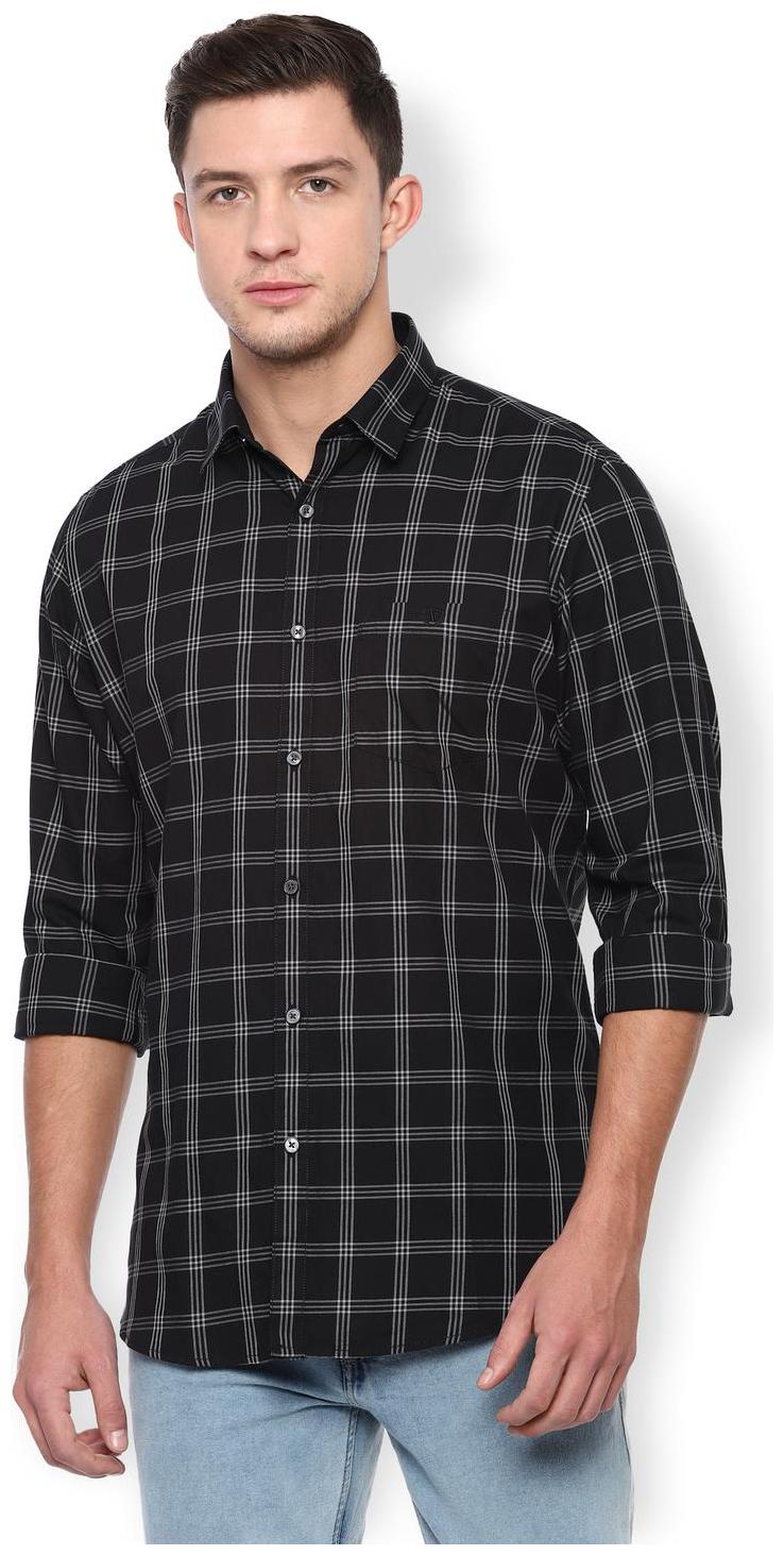 

Van Heusen Men Black Checked Slim Fit Casual Shirt