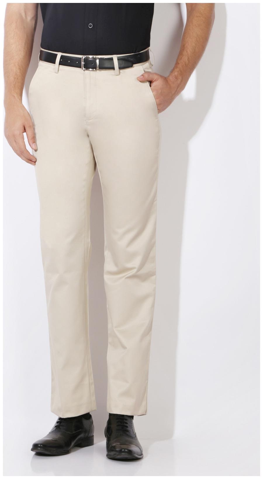 

Van Heusen Men Beige Solid Regular fit Regular trousers
