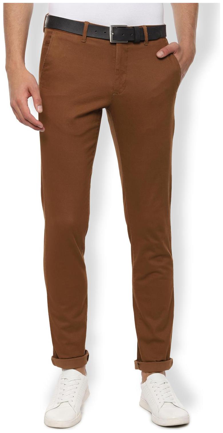 

Van Heusen Men Brown Solid Slim fit Regular trousers