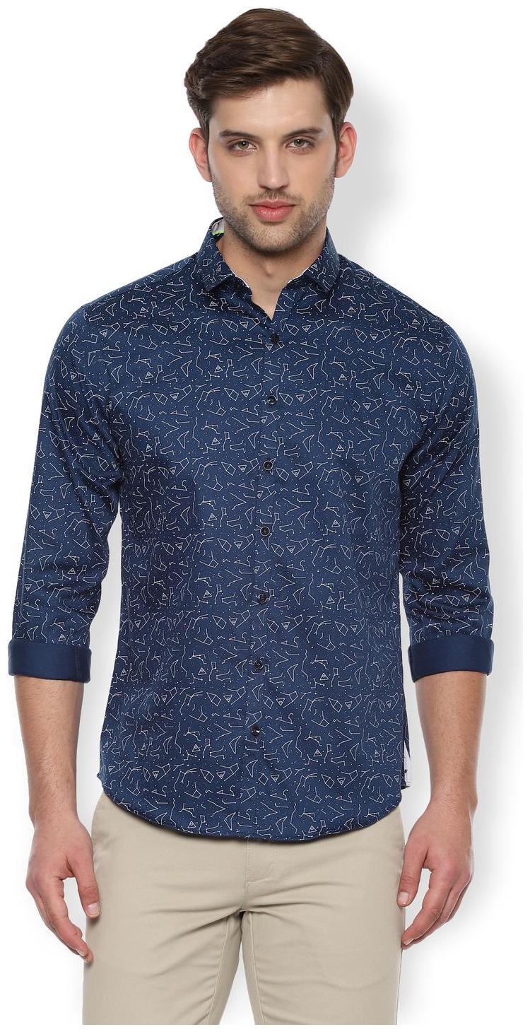 

Van Heusen Men Blue Geometric Slim Fit Casual Shirt