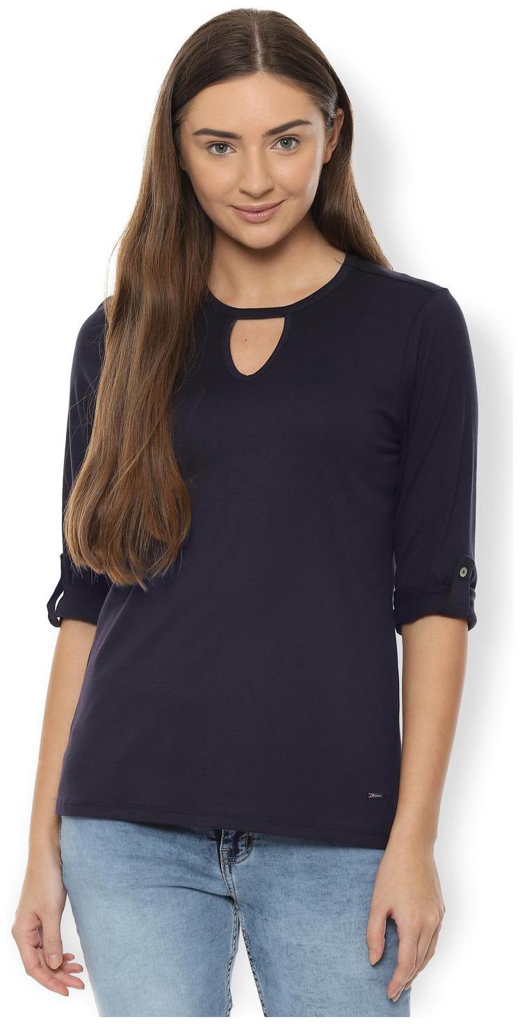 

Van Heusen Women Solid Regular top - Blue
